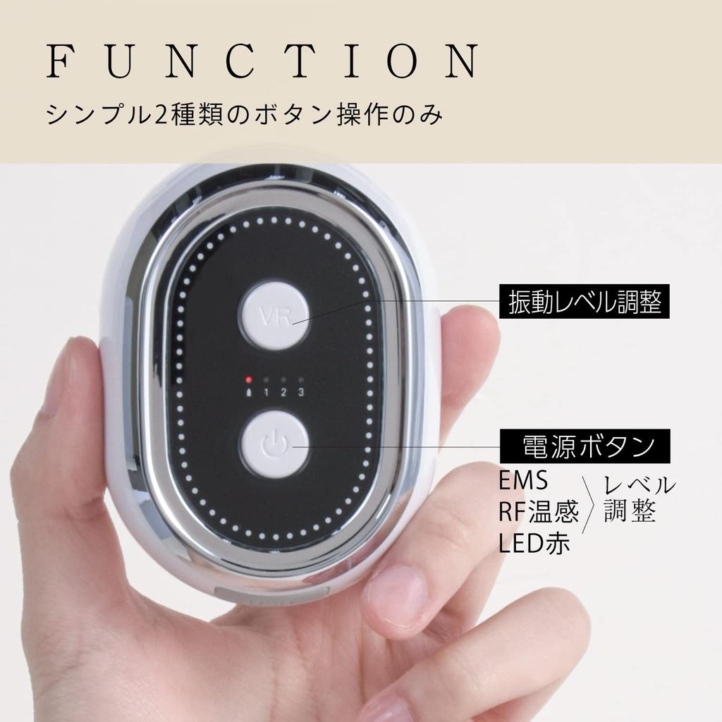 Facial device Facial cleansing brush Body care EMS RF Red LED High speed tapping USB charging Cordless Compact Skin care Bare skin care