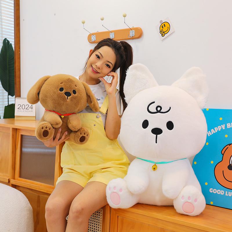 New Poppy Planet Dog Doll Plush Toy Cute Bell Puppy Pillow Doll Comfort Doll