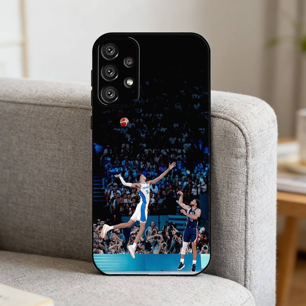 B-Basketball V-Victor W-Wembanyama Phone Case For Samsung S25,S24,S21,S22,S23,S30,Ultra,S20,Plus,Fe,Note,10,9,5G Black Cover
