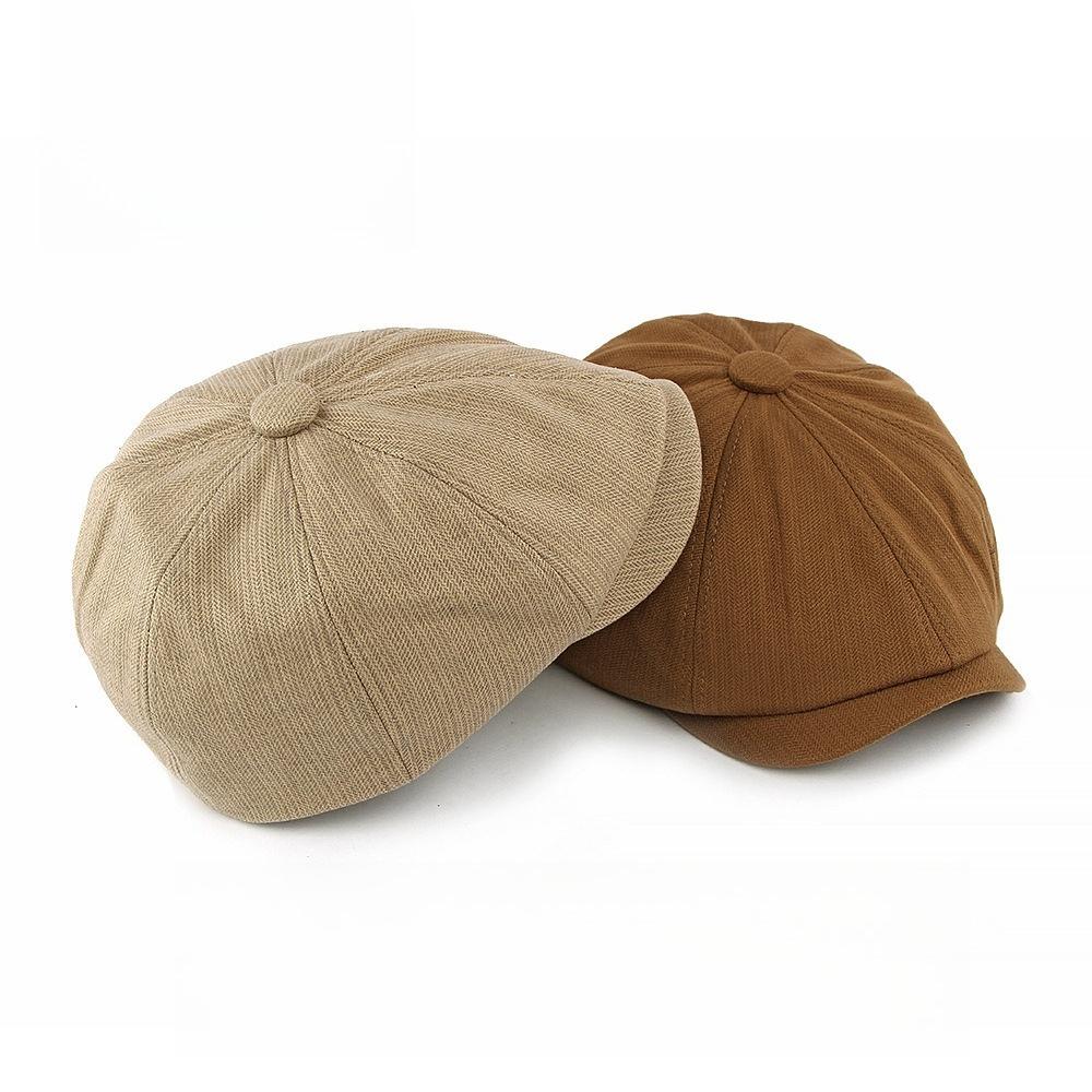 Unisex 8-Panel Newsboy Cap Autumn Winter Warm Solid Color Baker Boy Hat British Vintage Octagonal Painter Cap Casual Gatsby Peaked Hat