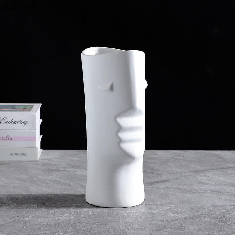 Abstract Human Head Ceramic Vase Plant Pots Table Decoration Flowers Arrangement Floral Vases Modern Home Decor Accessories