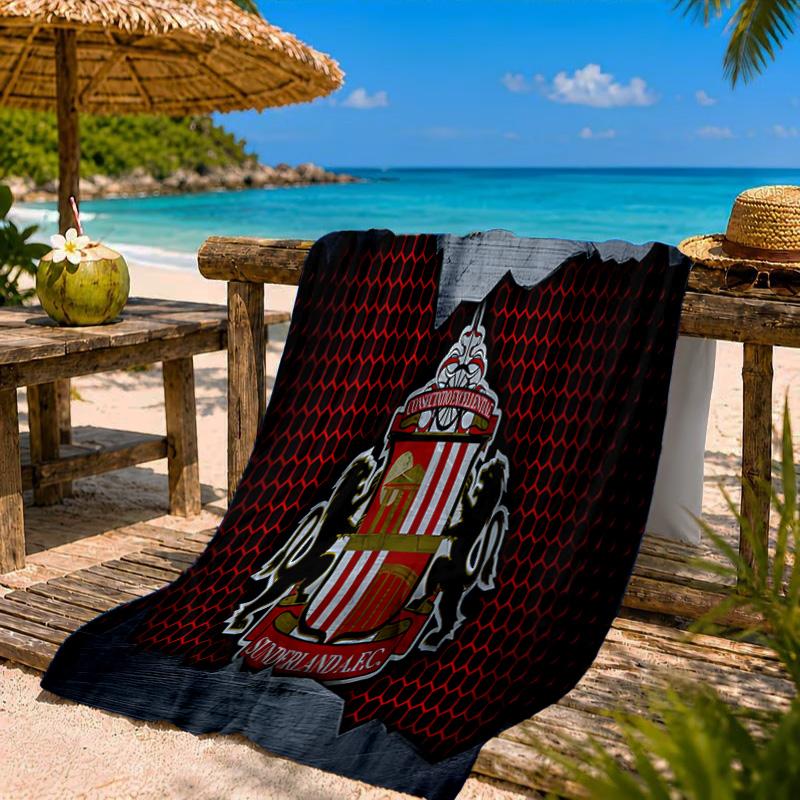 Sunderland Crest Beach Towel Microfiber Beach Towel, Lightweight and Quick-Dry, for Summer Travel, Swimming Pool Fan Birthday Gift