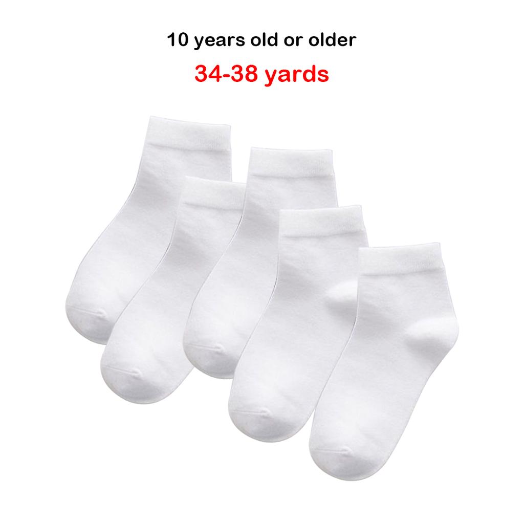 zrshygs 5 Pairs Of Simple Childrens Cotton Tube In Pure White Socks Boy Girl Sports Breathable Socks S