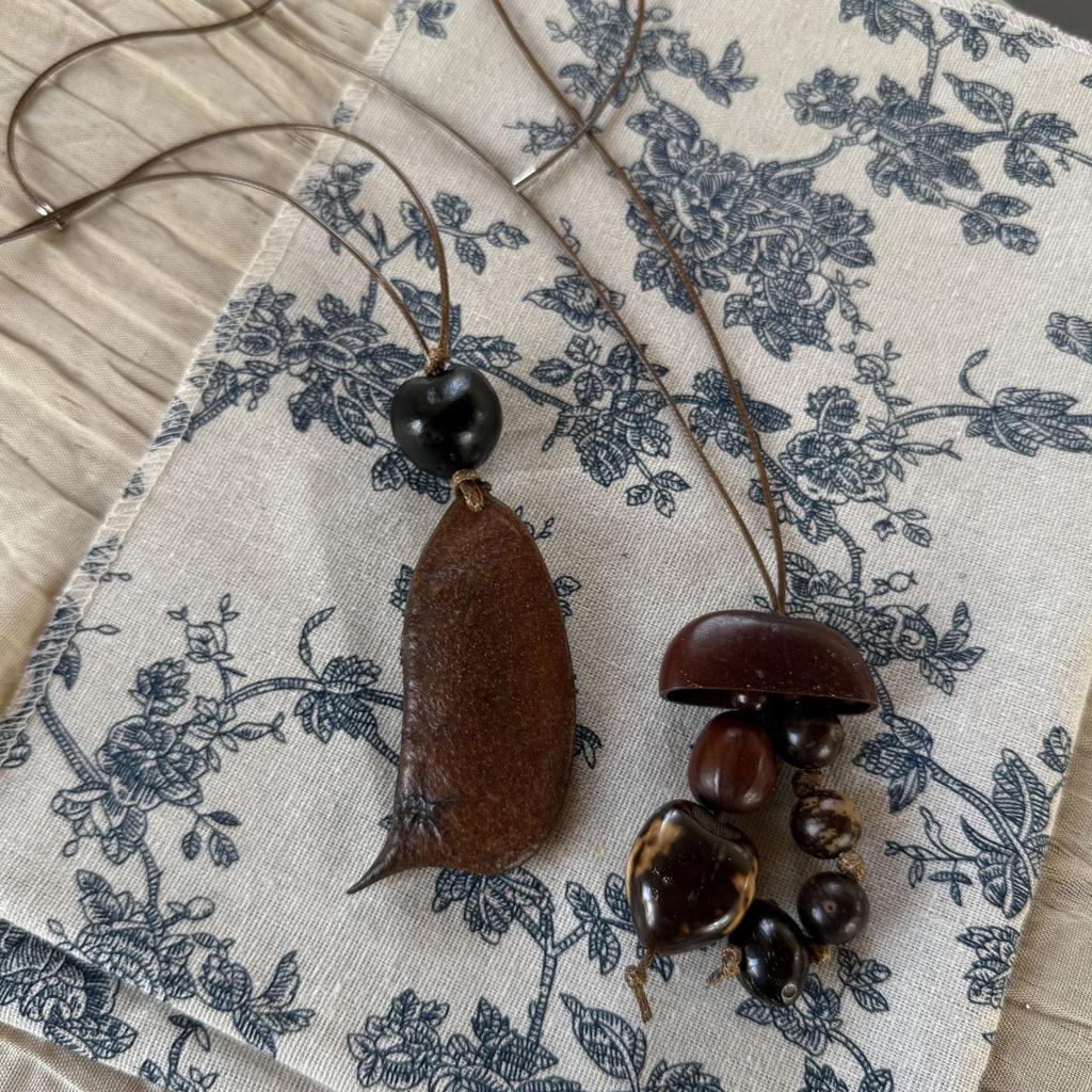 Pflanzenfrucht Anhänger Perlenkette Natürliche Eichelkette für Damen Mode Pulloverkette Modeschmuck Geschenk Zubehör