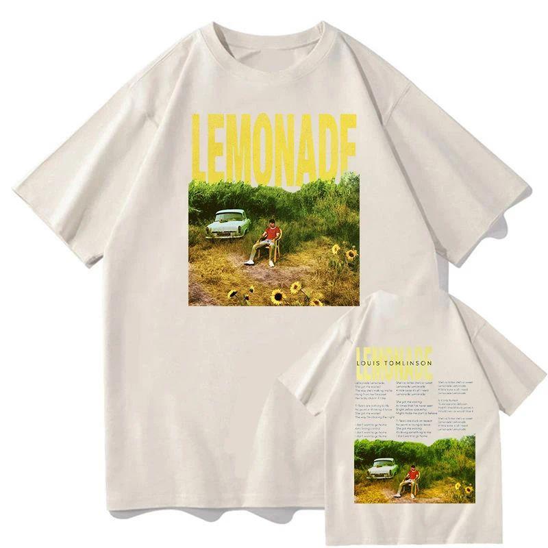 Vintage Fashion Hip Hop Oversized Cotton T-shirts Louis Tomlinson Lemonade Tour 2025 Merch T Shirts Men's Women Rock Streetwear