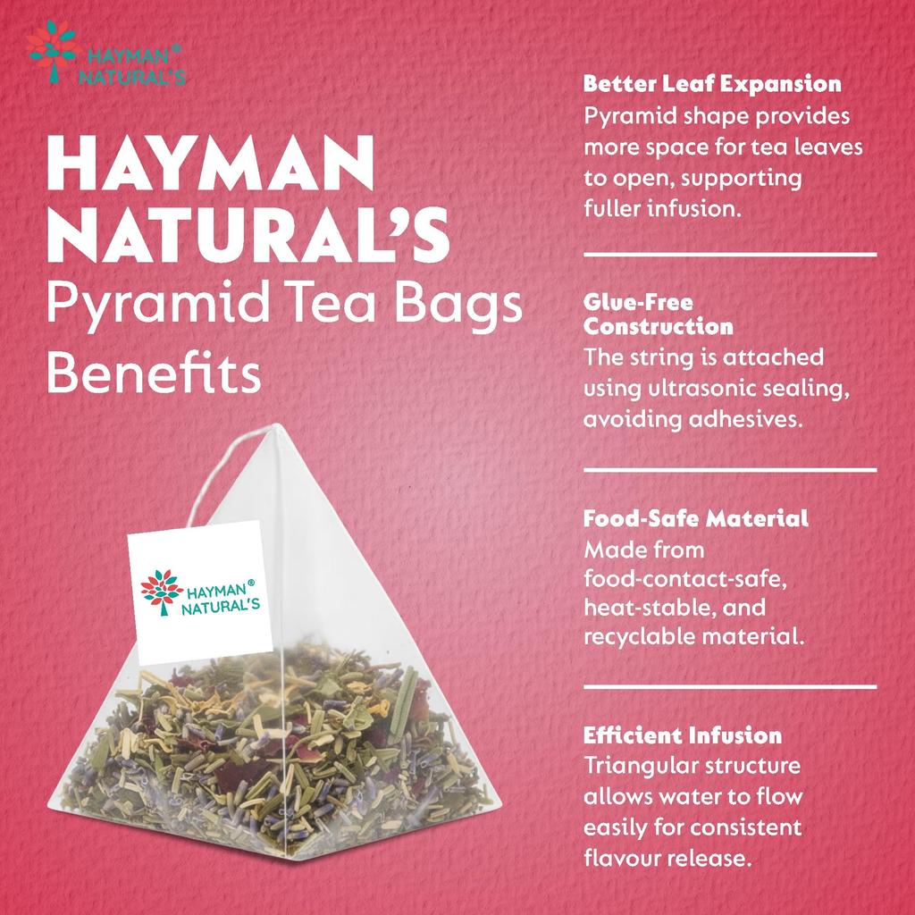 Tè Erboristico Hayman Natural's PCOD & PCOS Relief - 30 Bustine Piramidali, Tè per l'Equilibrio Ormonale e il Benessere Femminile