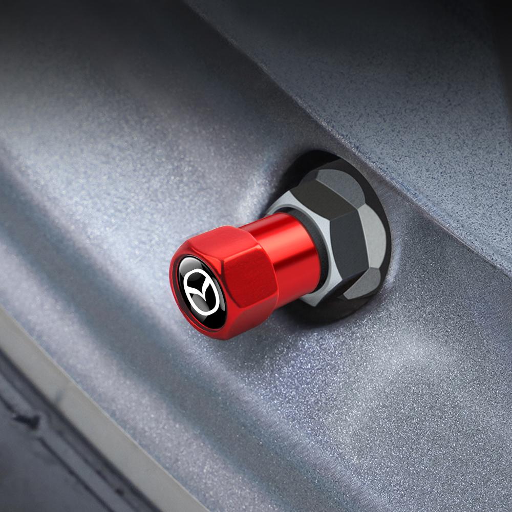 Metalowy Brelok do Kluczy Samochodowych Pierścień Brelok Pokrowiec na Zawór Koła Samochodu dla Mazda 3 Axela CX5 CX3 CX4 CX30 CX9 Atenza Demio RX7 RX-7