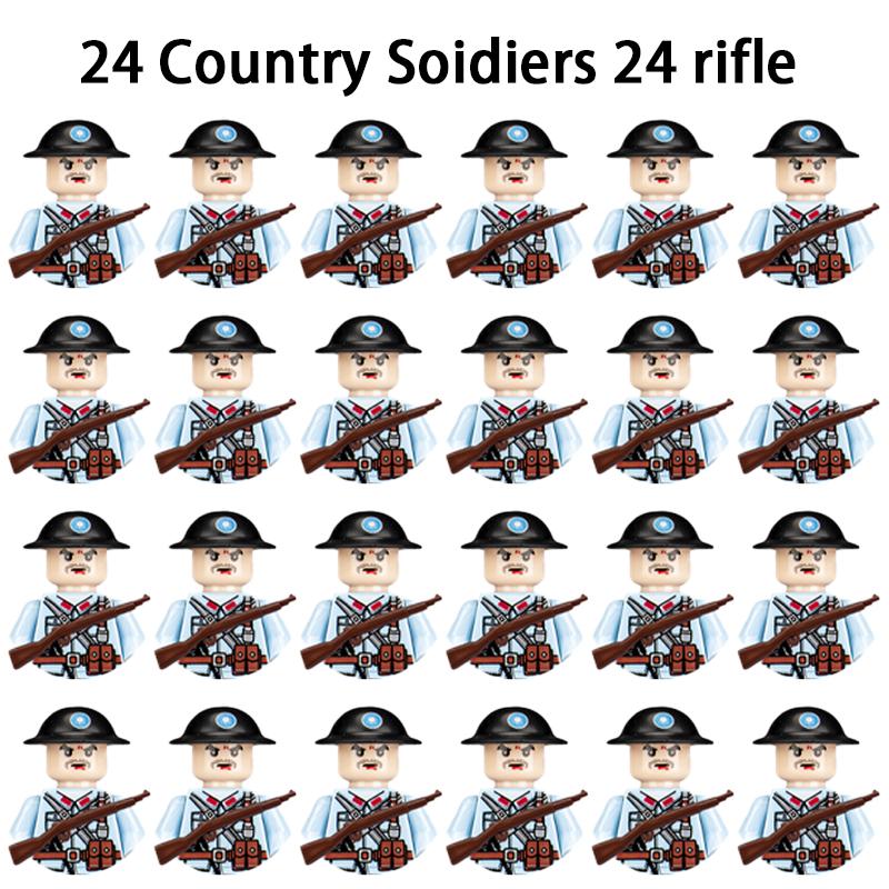 24 ks/šarže Postavičky vojáků WW2 Stavebnice vojáků WW2 Stavebnice postaviček vojáků Dětské sváteční dárkové hračky