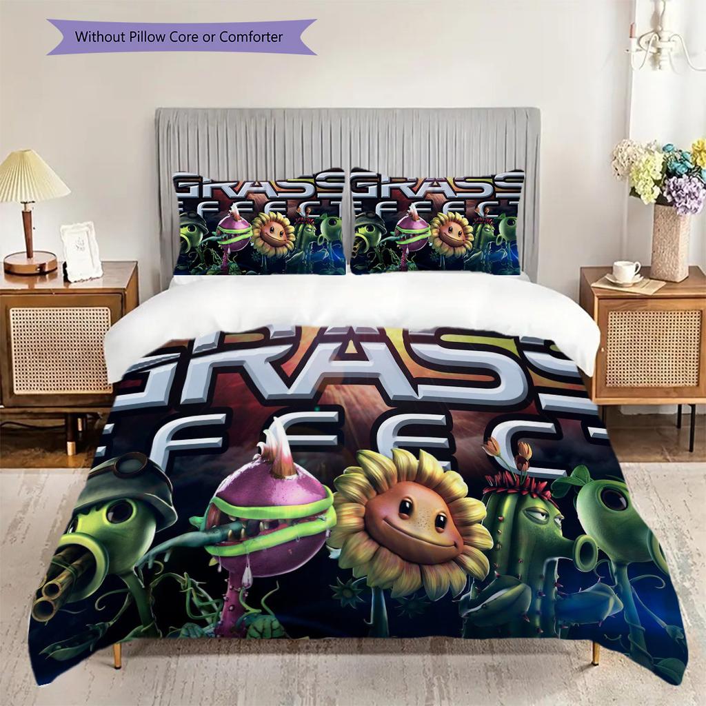 Dinosaur Vs Zombies Epic Clash Three-piece Set (1 * Duvet Cover + 2 * Pillowcase, Without Core) 2D Flat Christmas Birthday Gift