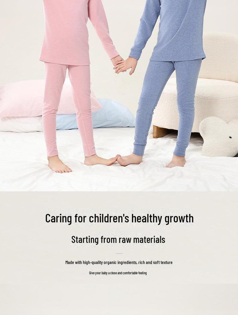 Sous-vêtements d'automne/hiver pour enfants: Ensemble de pyjama chaud de couche de base pour enfants - Vêtement d'intérieur sans coutures comprenant haut et bas