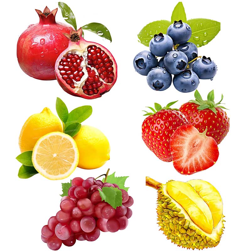 Adesivi Frutta Limone Fresco/Mirtillo/Melograno/Fragola/Durian Cucina Sala da Pranzo Decorazione Casa Decalcomanie Adesivi