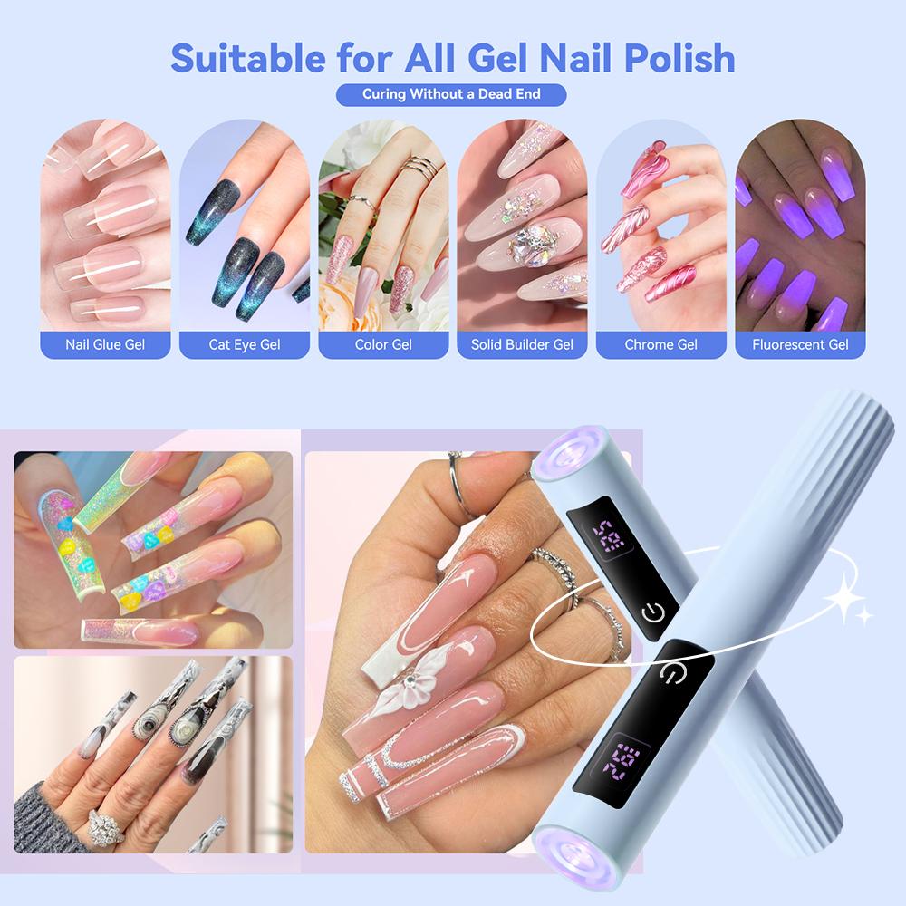 LINMANDA Handheld Touch Screen UV Lamp Mini Nail Dryer with LED Screen USB Fast Curing Nail Lamp for Nail Lovers or Nail Salons