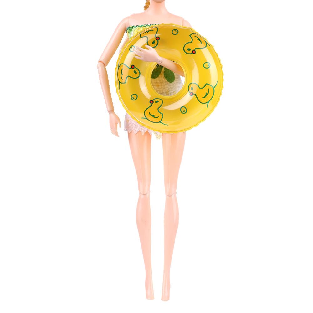 Play House Dolls Beach Supplies Miniature Swimming Ring Doll Lifebuoy Cartoon Animal Toy Lifebelt