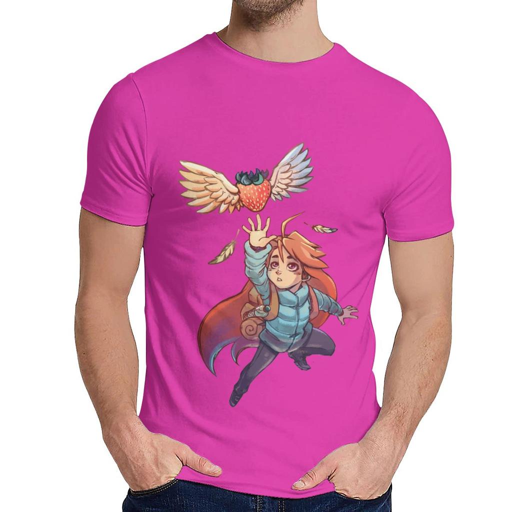 For Male T Shirt Madeline Strawberry Celeste Humor Soft Picture Custom Crewneck Cartoon Print Tee Shirt