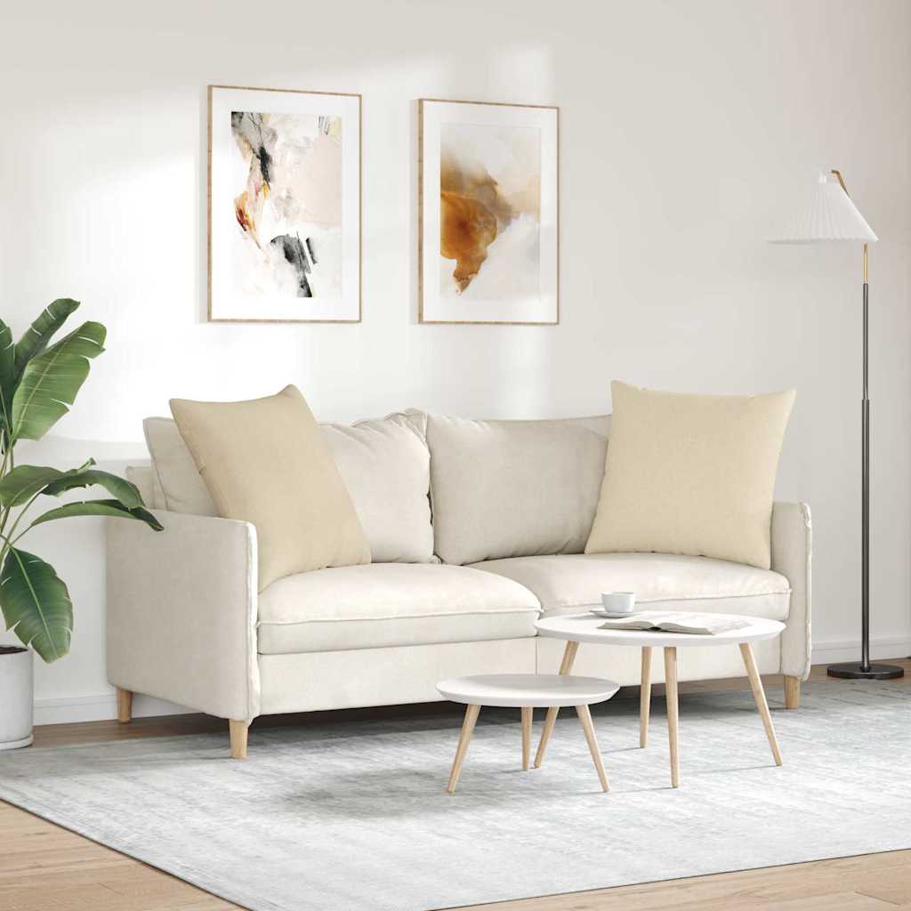 Sofa Cushions 2 Pcs Cream 60 X 60 Cm Fabric