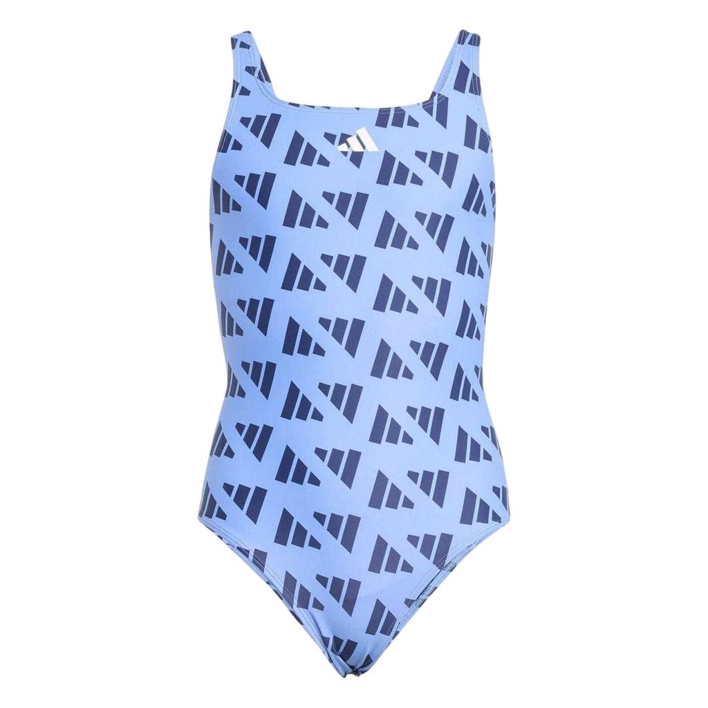 adidas Girls Graphic Print Logo One Piece Swimsuit