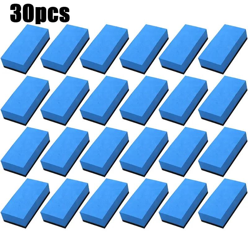 5/30PCS Car Ceramic Coating Sponge Applicator Glass Nano Wax Coat Sponges Blue Square Sponge and Cloth Car Cleaning Brush