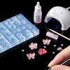 Silicone Nail Art Molds Unique Embossed Nail Accessories Molds Jewelry Supplies Nail Embossing Tool for Women Girls