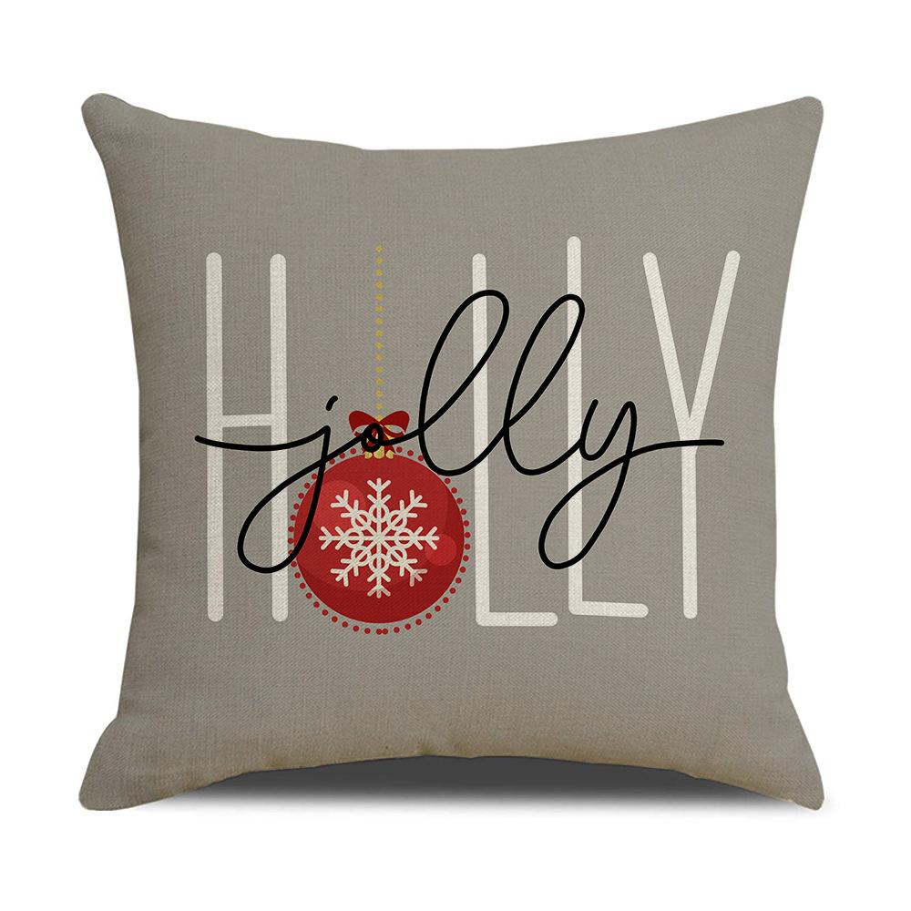 Santa Claus Pillowcase Polyester Home Sofa Decoration Pillow Festive Atmosphere Cushion Backrest