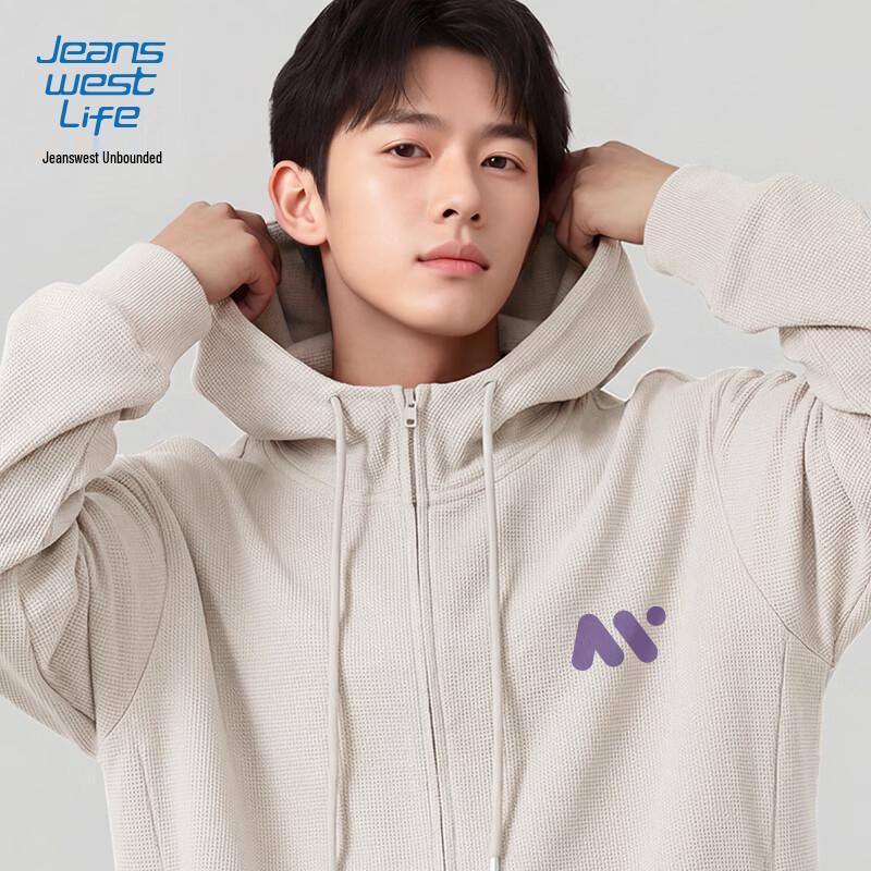 JEANSWEST LIFE Men's Hooded Zipper Sweatshirt Jacket