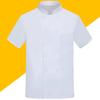 Unisex Kitchen Hotel Chef Uniform Bakery Food Service Cook Mesh Back Stand Collar Short Sleeve Shirt Breathable Double Breasted Chef Jacket Clothes
