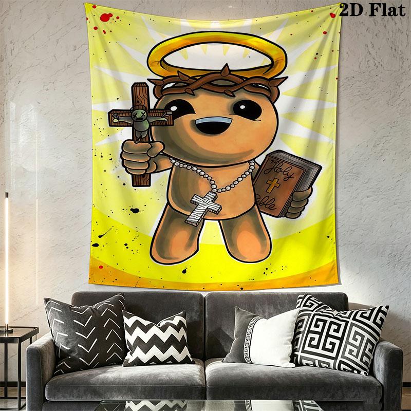 TBOI Horror Cartoon Wall Hanging Printed Fabric Blanket Decorative Tapestries for Bedroom Living Room Home Decor