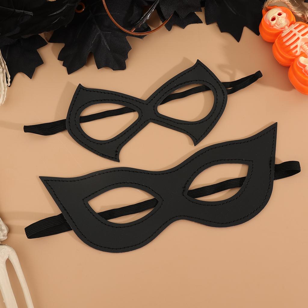 1/2 Stück Dunkles Goth PU-Leder Kostüm Cosplay Halbgesichtsmaske Elastisches Band Schwarze Augenmaske Sexy Cosplay Masken Halloween Party Requisiten