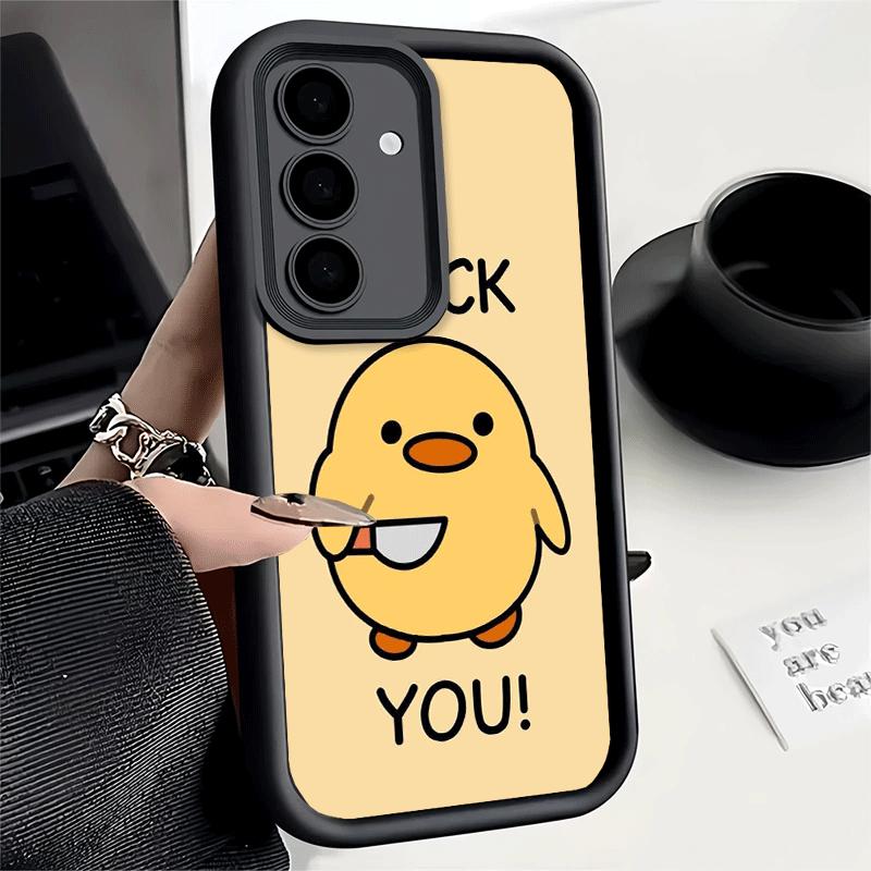 Phone Case for Samsung Galaxy S26 S25 Ultra S24 FE Funny Cute Cartoon Duck Shell S23 Plus S22 + S21 S20 5G Soft Silicone Funda
