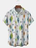 Men's casual shirt plant printed summer clothing Hawaiian short sleeved 2026 medieval vintage beach vacation top
