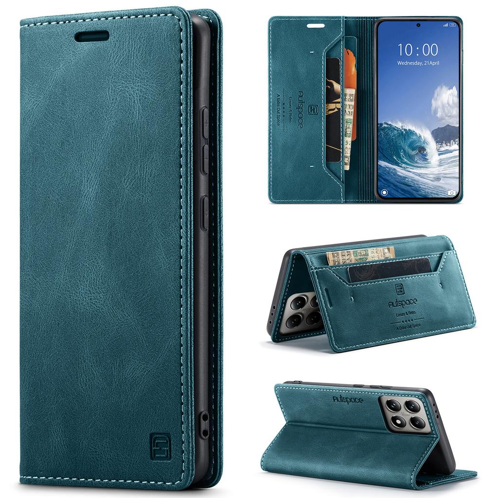 Premium Vintage Leather Wallet Case for Xiaomi 10T/11/12/13/14 Series - Flip Cover with Card Slots, Shockproof Retro Style (4 Colors)