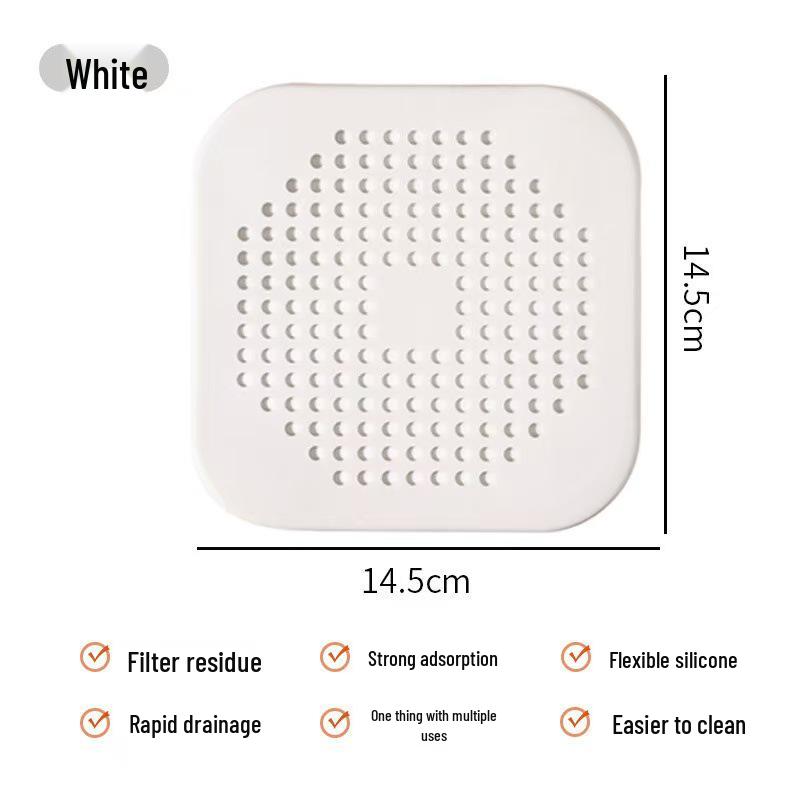Silicone Anti-Clog Kitchen Sink Strainer & Hair Catcher with Suction Cup