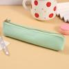Mini Pencil Bag Pu Solid Color Student Supplies Kawaii Zipper Bags Pencil Case Pouch School Office Stationery Supplies