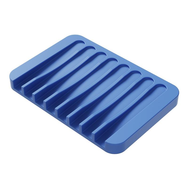 1-6PCS Silicone Soap Box Creative No Punching Silicone Soap Holder Simple Draining Soap Solder Without Water Accumulation Box