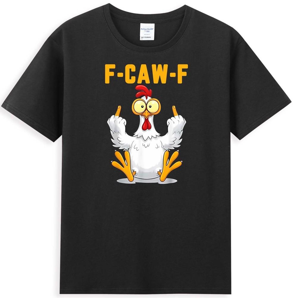 FCawF Funny Chicken Humor Fcawf Chicken Crow Rooster Meme Retro Unisexs TShirt