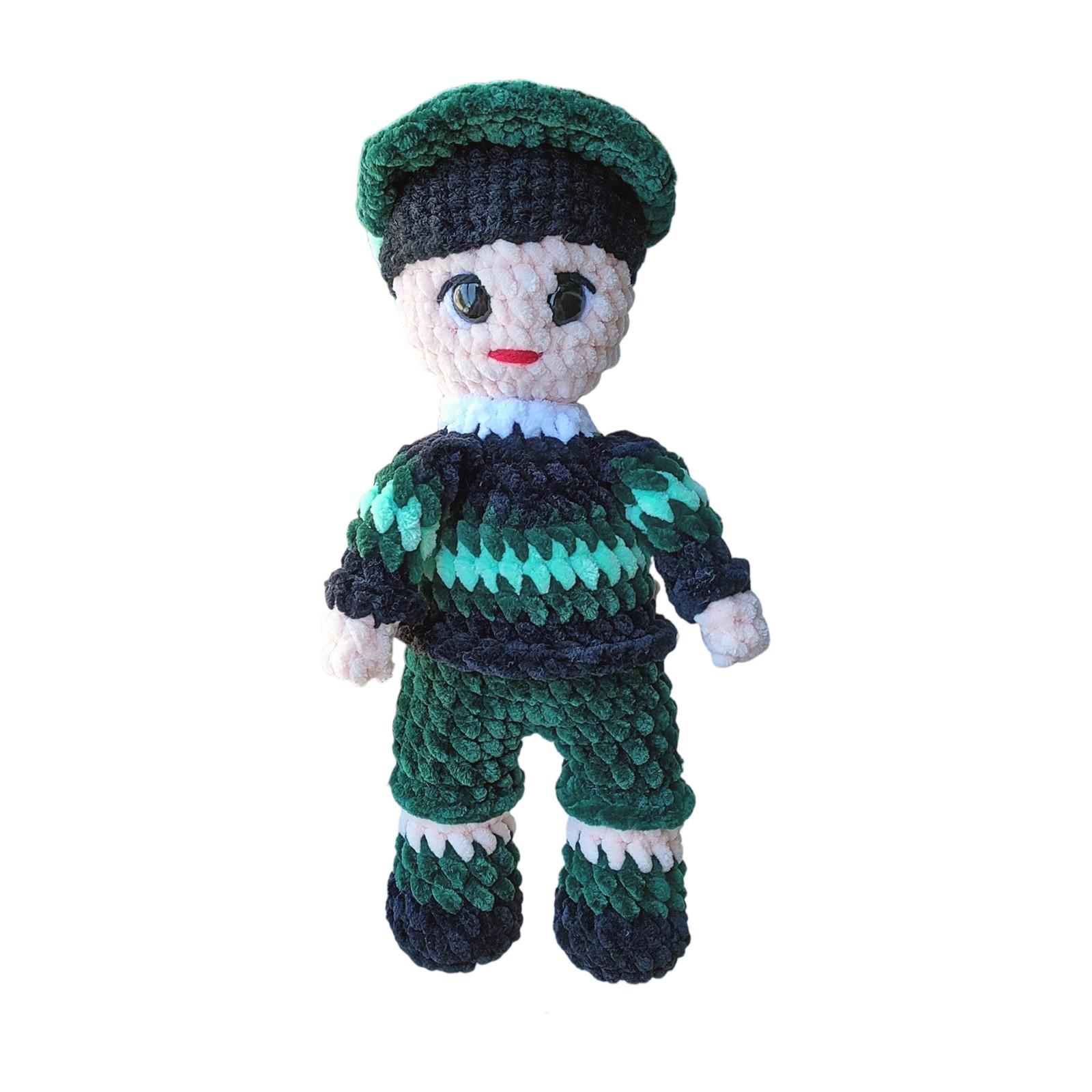 

Кукла ручной работы крючком – Плюшевая игрушка из вязаной пряжи и подарок для декора дома One Size зелёный