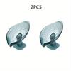 1Pc Leaf Design Drain Soap Box with Suction Cup Decorative Plastic Self Draining Bathroom Soap Tray Bathroom Organizers Storage