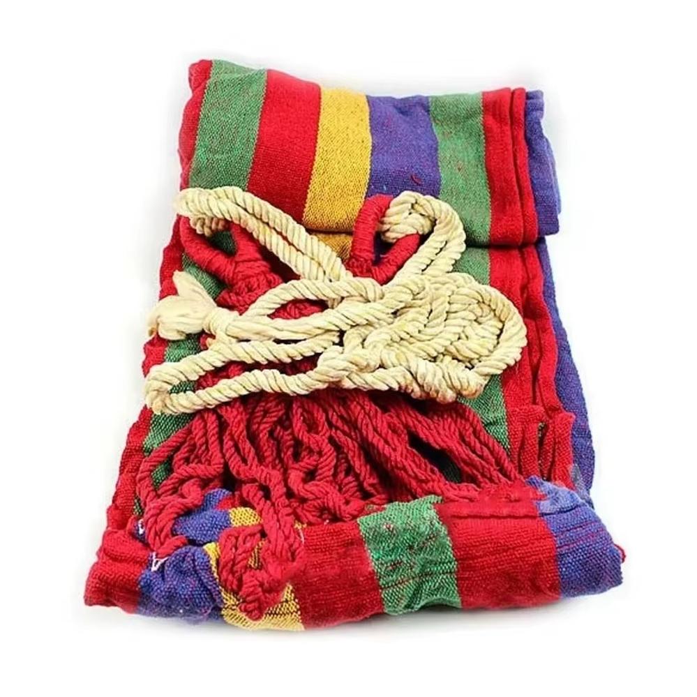 1 Pcs Thick Canvas Hammock Double Hammock Outdoor Camping Backpackaging Leisure Swing Portable Hanging Bed Wooden Stick Hammock