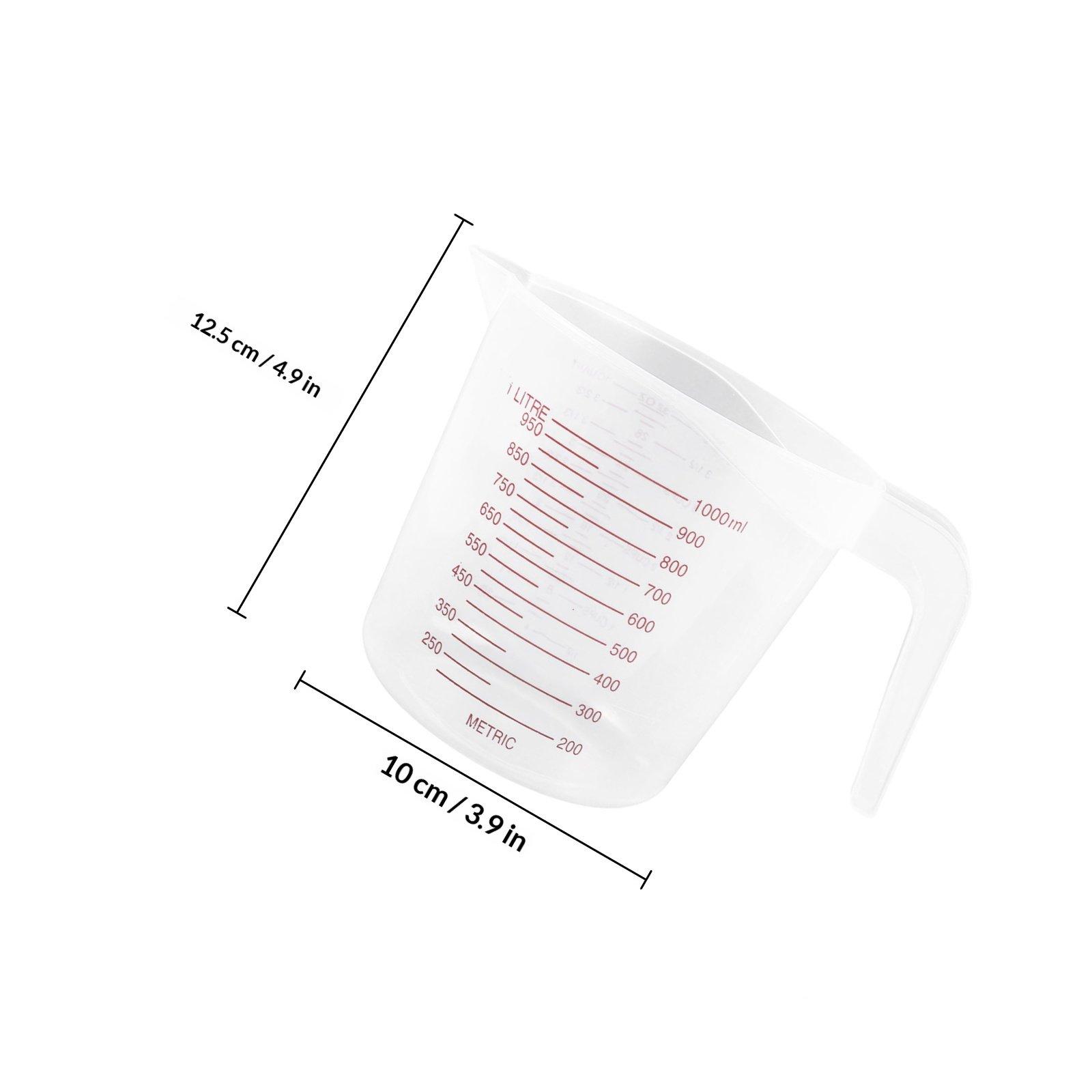 3Pcs Liquid Measuring Cups Plastic Beakers Easy to Read Graduated Kitchen and Lab Measuring Tools for Baking Plastic Beaker