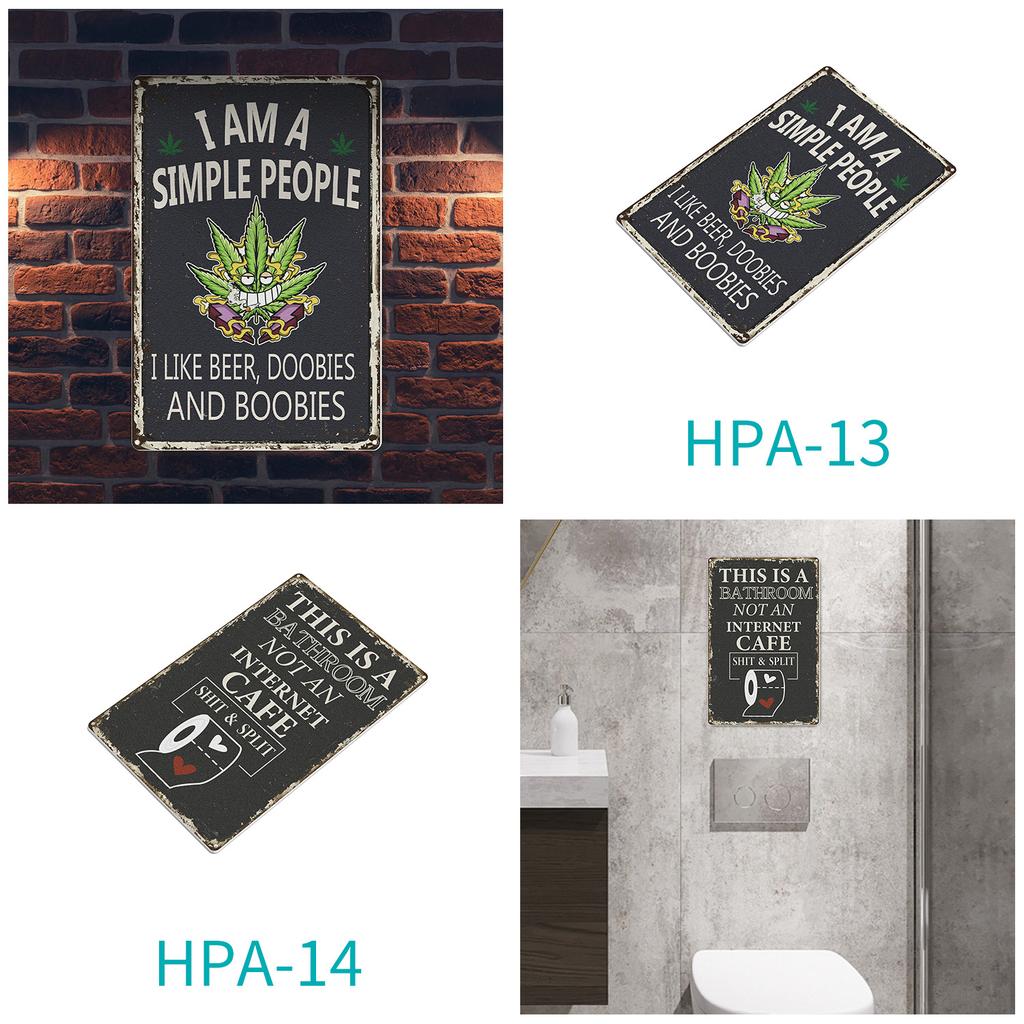 Funny Vintage Foam Wall Art, Antique Metal Tin Plate, Suitable for Home Kitchen Garden Bedroom Bar Bathroom Cafe Decoration