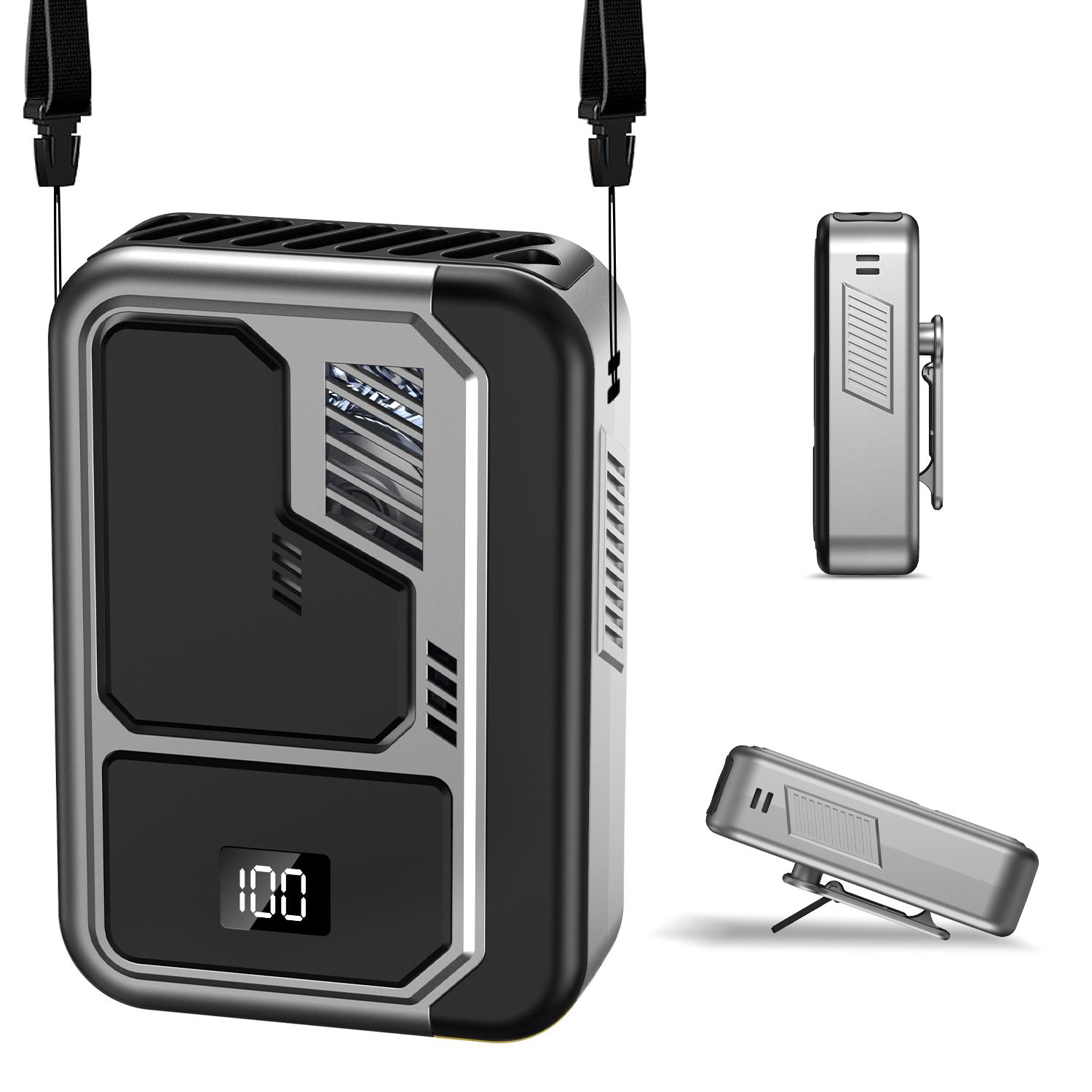 

Новый шейный вентилятор, портативный многофункциональный поясной вентилятор, аккумулятор 3000 мАч, цифровой дисплей, мини-портативный поясной вентилятор с зажимом