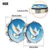 8/10 Inch Blue Sky Dove with Olive Branch Tambourine, Double Row Jingle Tambourine for Party Musical Instrument