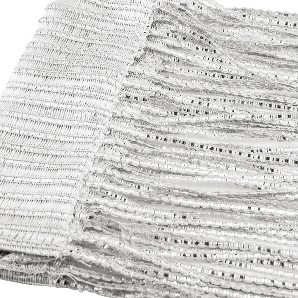 String Door Curtain Glitter Door String Curtain Silver Ribbon Shiny Tassel Flash Line Curtain Valance for Window Room Home Decor