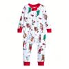 Parent-Child Matching Pajama Set, Long Sleeve Top and Straight Leg Pants, Printed Home Loungewear