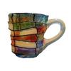 Obrázková kniha Hrnek 3D Kniha Stohovací Hrnek Ručně Kreslený Literární Hrnek na Kávu pro Milovníky Knih Učitele Knihovníky