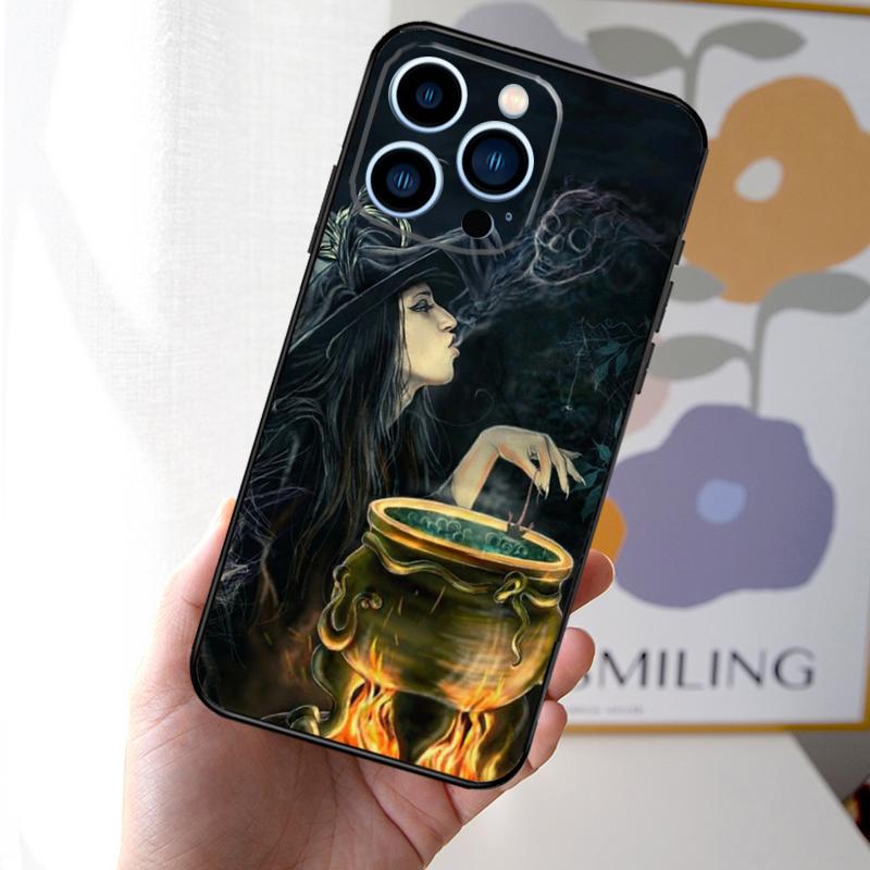 Halloween Moon Witch Horror Phone Case For iPhone 16 15 11 13 12 14 Pro Max Mini X XR XS 7 8 Plus Soft Cover