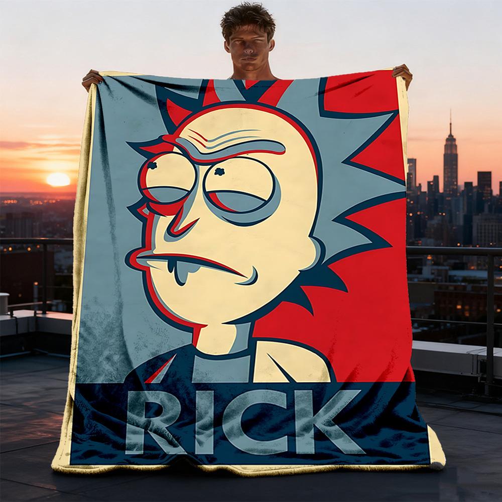 1 Stück Rick Sanchez Outdoor Flanell Überwurfdecke Weich, Leicht & Warm