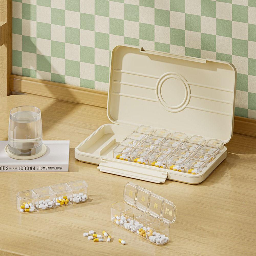 Portable Pill Dispenser Box 7 Days Sealed Pill Case Medicine Storage Containers  Outdoor