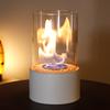 EU Stock Tabletop Bioethanol Fireplace Indoor Coffee Dining Table Fireplace Clear Fuel Alcohol Fire Pit With Glass Tube