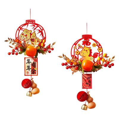 New Year’s Decor Door Hanging Ornament Chinese Lunar Festival Pendant for Home Office Wall Window Decoration