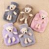 Winter Cartoon Bear Plush Cloth Cover Rechargeable Hot Water Bottle Removable And Washable